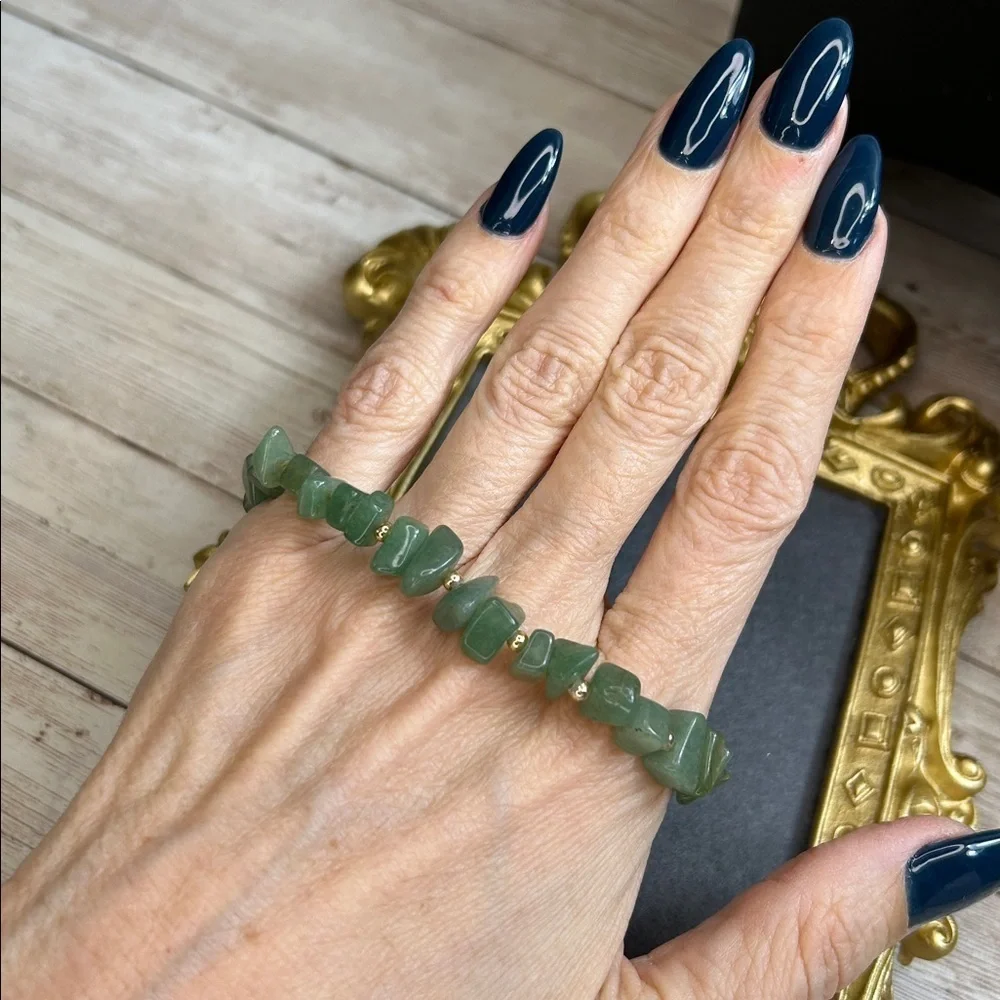 Jade Bracelet with Gold Accents